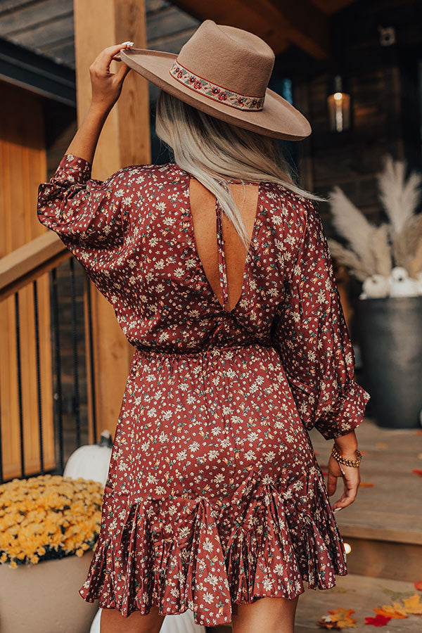 Simply Carried Away Floral Mini Dress S / hazelnut Simply Carried Away Floral Mini Dress S / hazelnut