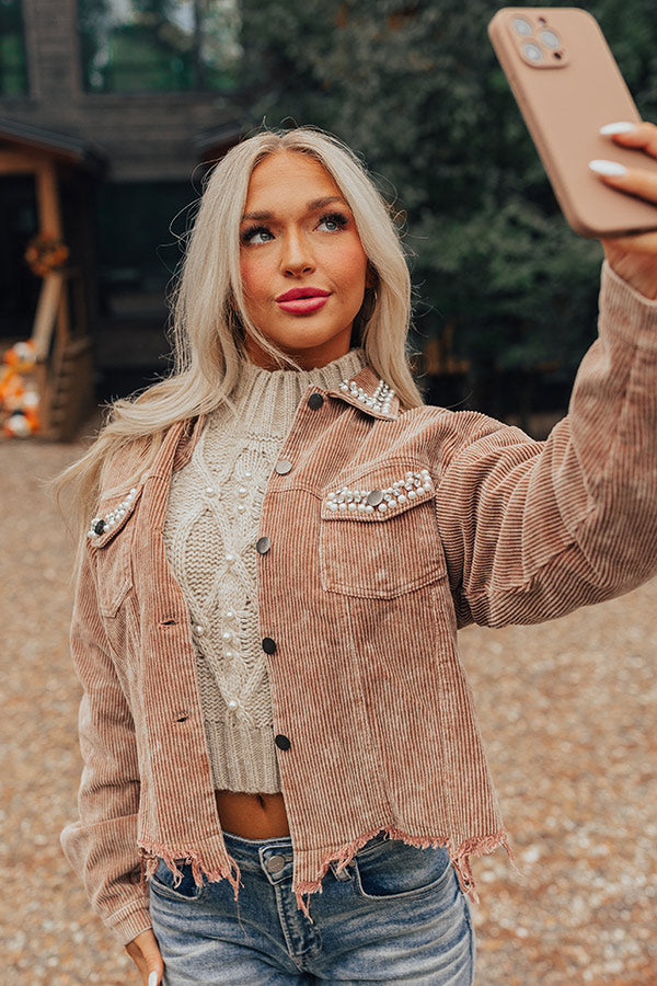 Iced Tea Afternoon Embellished Corduroy Jacket