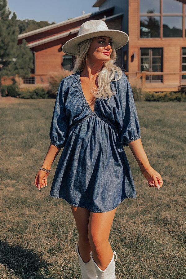 Sweetly Strumming Along Denim Mini Dress Impressions Online Boutique Sweetly Strumming Along Denim Mini Dress Impressions Online Boutique