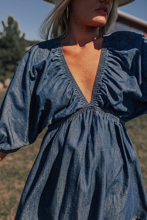 Sweetly Strumming Along Denim Mini Dress Impressions Online Boutique Sweetly Strumming Along Denim Mini Dress Impressions Online Boutique
