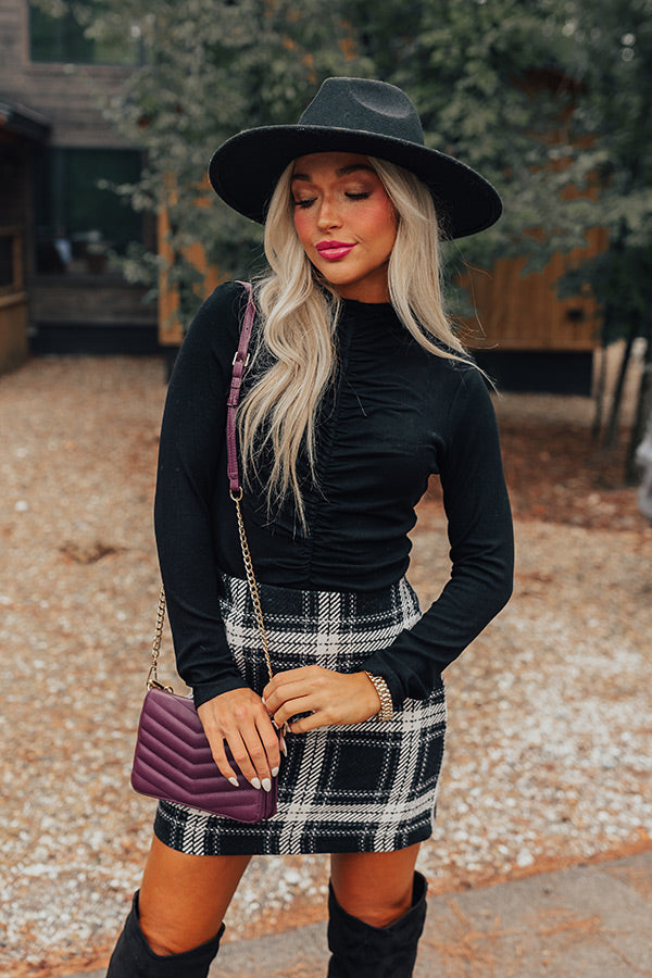 VIP Situation Ruched Top in Black