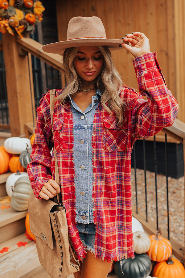 Cool Weather Inclined Plaid Top