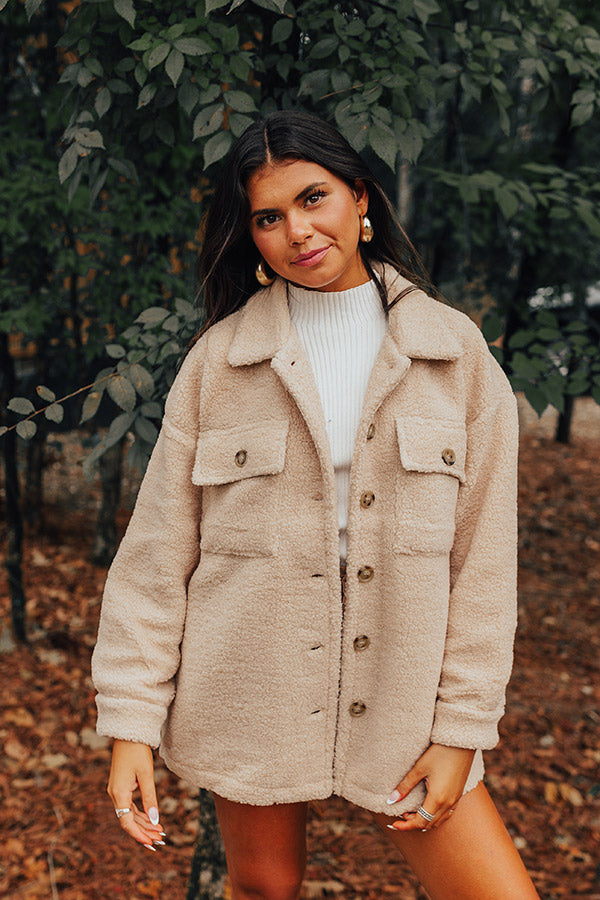 Cozier Than Ever Sherpa Jacket in Light Iced Latte