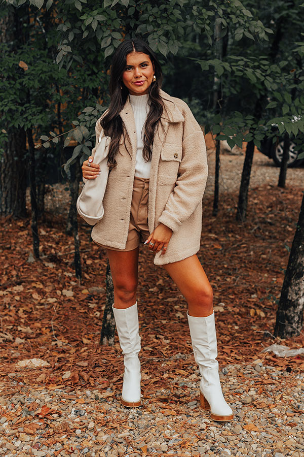 Cozier Than Ever Sherpa Jacket in Light Iced Latte