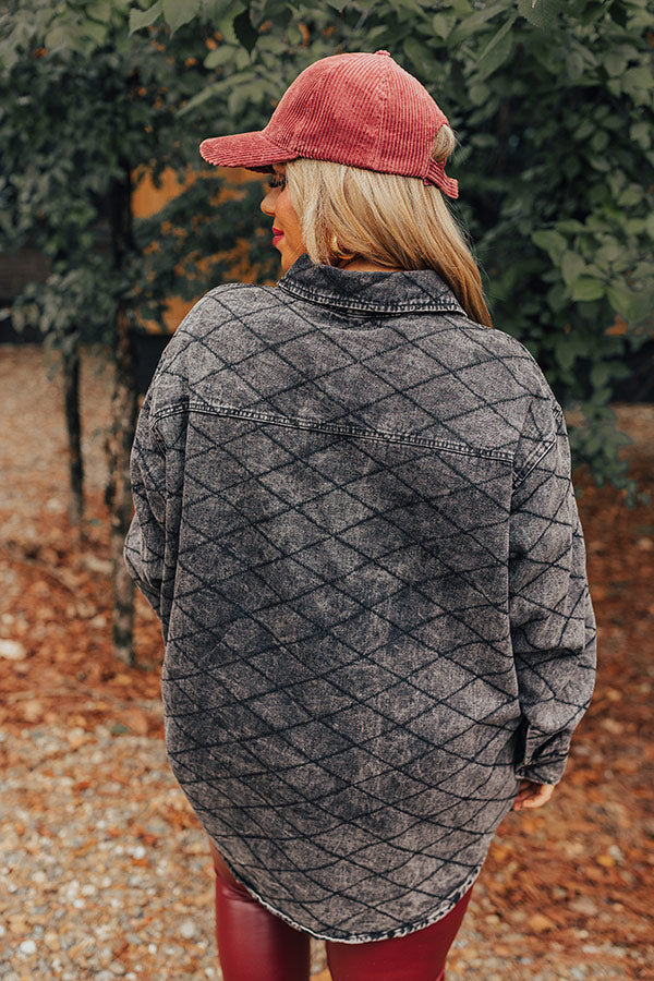 Stop Time Light Weight Denim Jacket in Vintage Black Curves