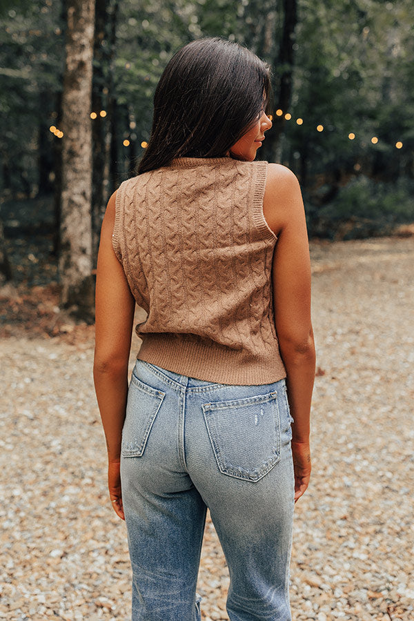 Cool Touch Knit Sweater Top in Mocha