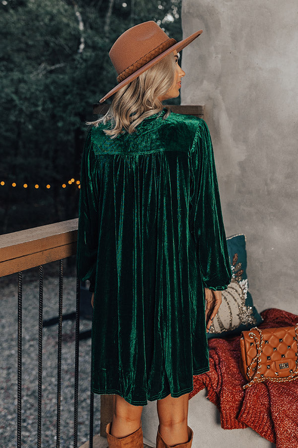 love affair velvet dress in hunter green Velvet Dress in Hunter Green