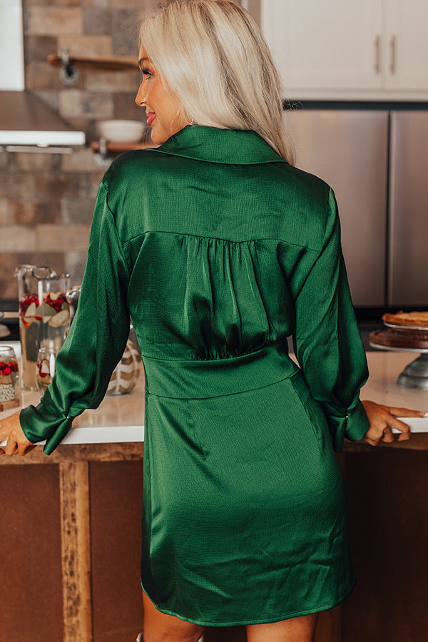 Forever First Class Wrap Mini Dress S / Green Forever First Class Wrap Mini Dress S / Green