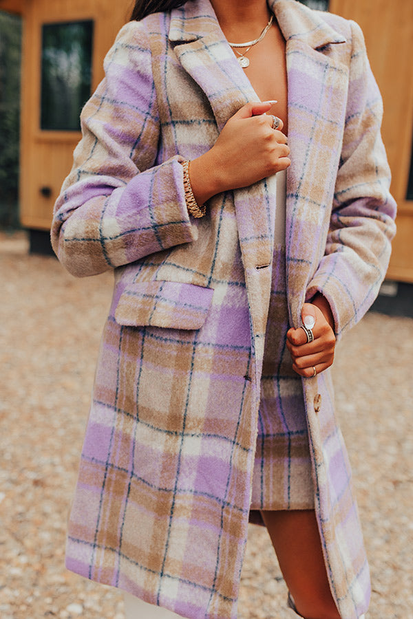 Falling For You Plaid Coat