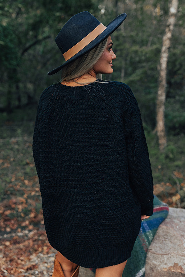 black cable knit sweater dress Blair Cable Knit Sweater Dress- Black