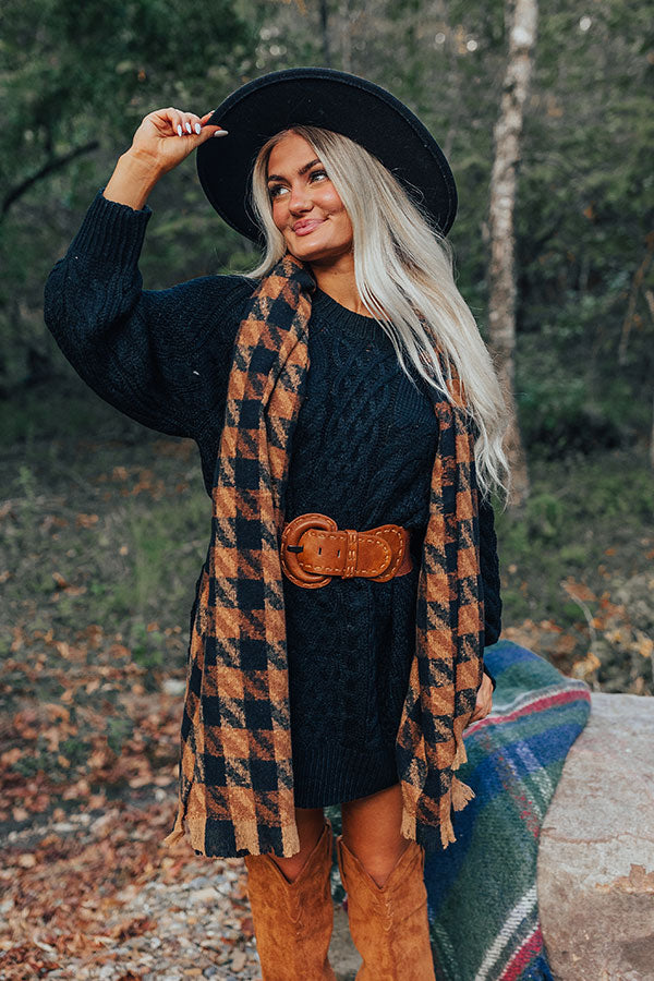 Seasonal Treats Cable Knit Sweater Dress in Black Seasonal Treats Cable Knit Sweater Dress in Black