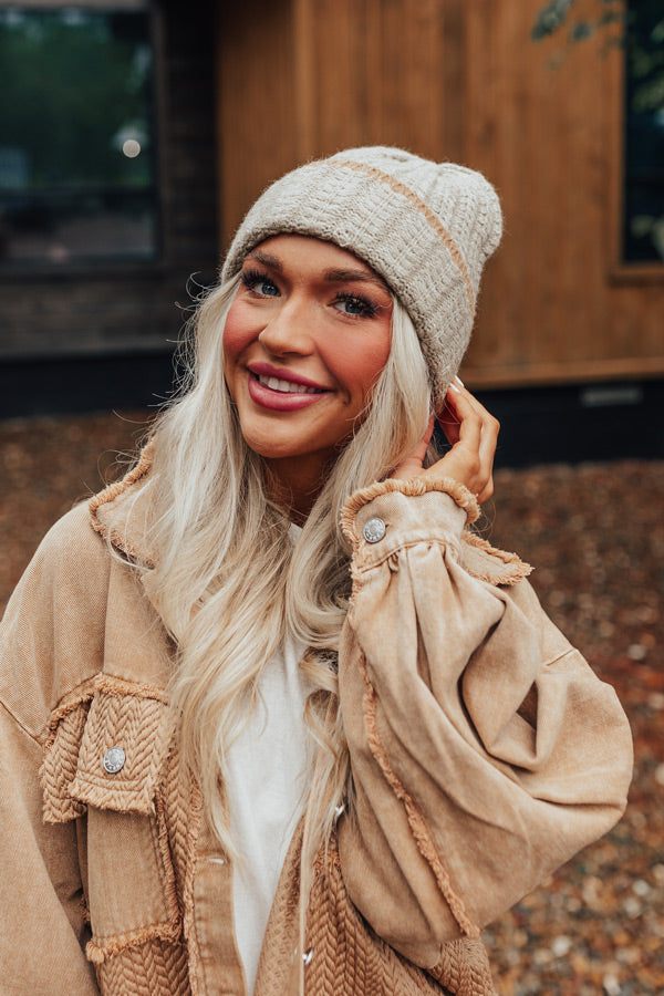 Cozy Darling Knit Beanie in Beige
