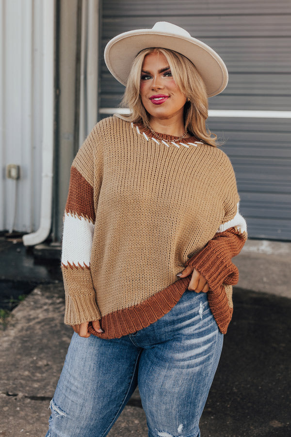 Brown Sugar Smiles Knit Sweater Curves • Impressions Online Boutique