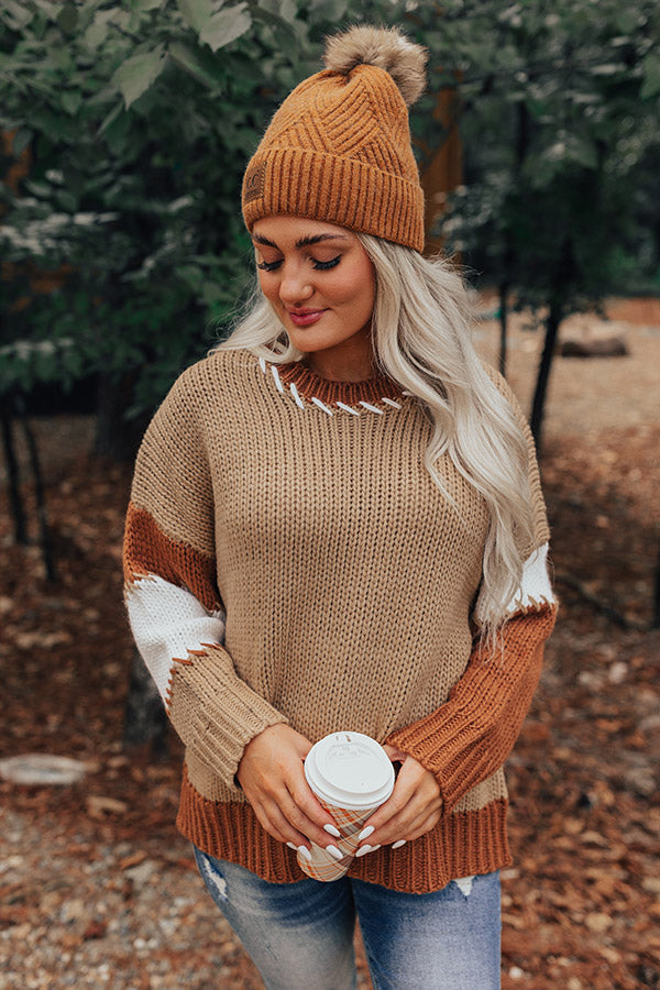 Brown Sugar Smiles Knit Sweater   