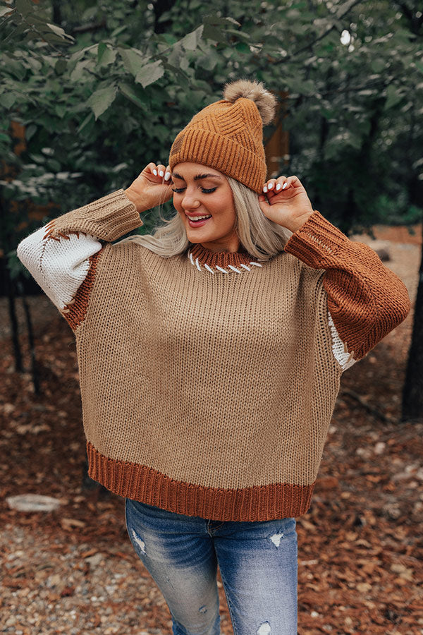 Brown Sugar Smiles Knit Sweater   