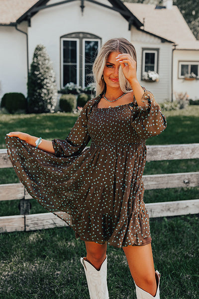 Hard To Forget You Smocked Dress In Brown • Impressions Online