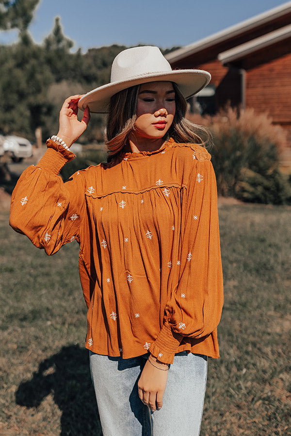 Tea At The Plaza Embroidered Top