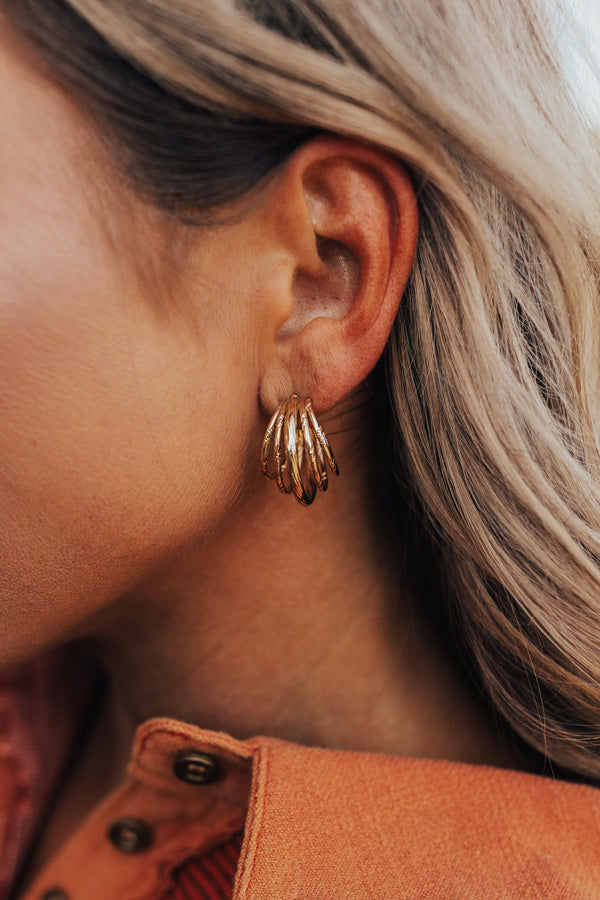 Romantic Playlist Hoop Earrings In Gold