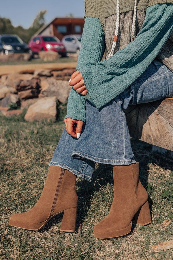 The Alondra Faux Suede Boot In Mocha