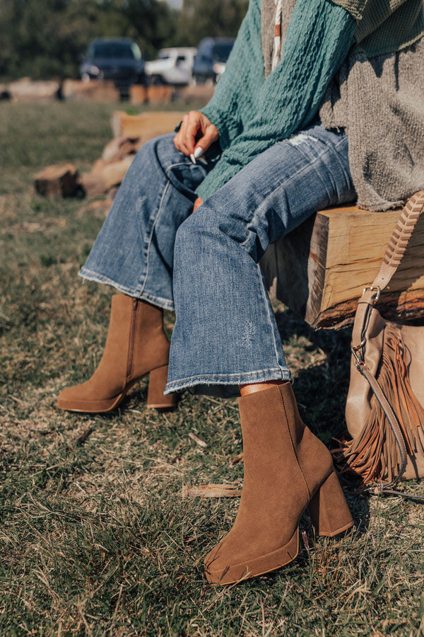 The Alondra Faux Suede Boot In Mocha