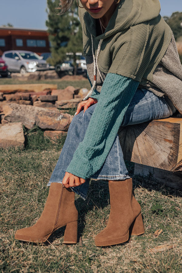 The Alondra Faux Suede Boot In Mocha