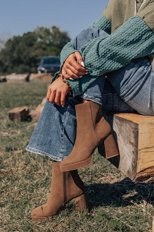 The Alondra Faux Suede Boot In Mocha