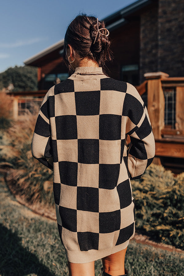 checkered knit dress Checkerboard Knit Dress small