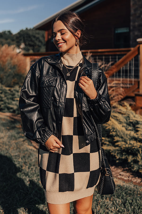 Maplewood Mornings Checkered Sweater Dress Maplewood Mornings Checkered Sweater Dress