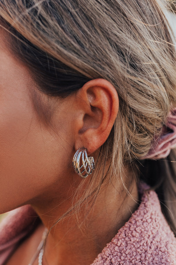 Romantic Playlist Hoop Earrings In Silver