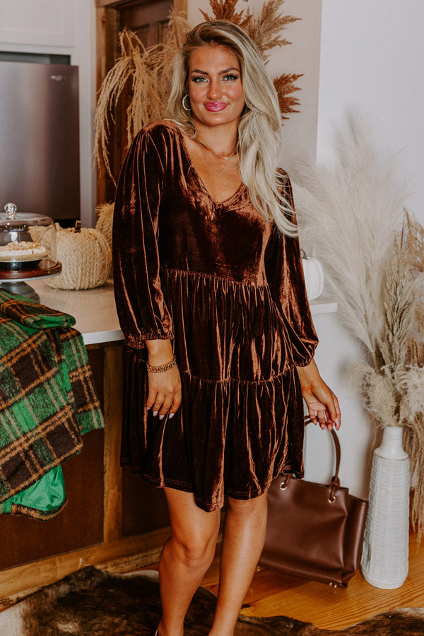 Cider Tasting Velvet Mini Dress
