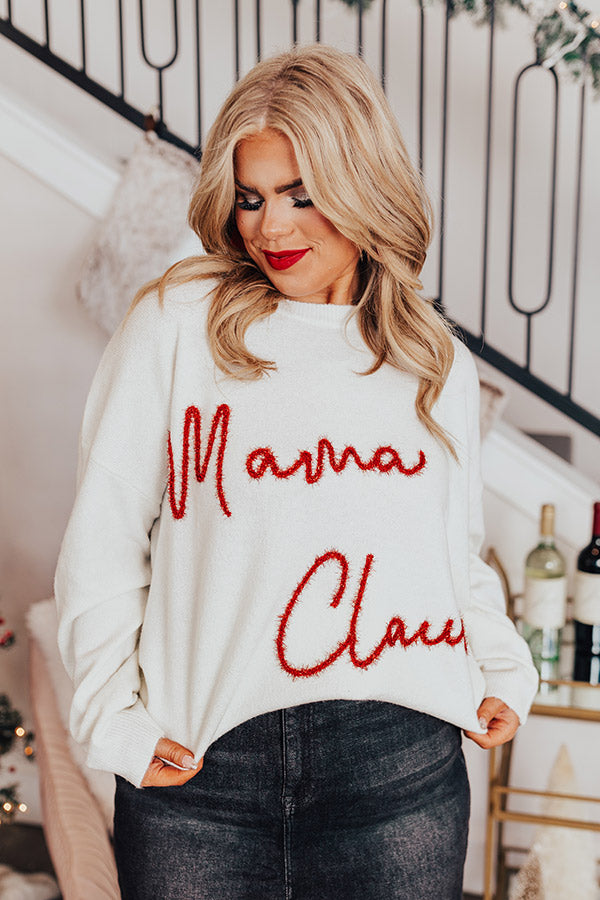Mama Claus Tinsel Sweater Curves