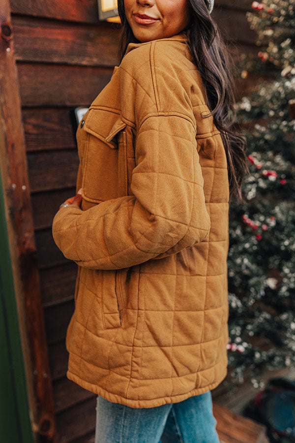 Woodsy Aroma Quilted Jacket in Camel