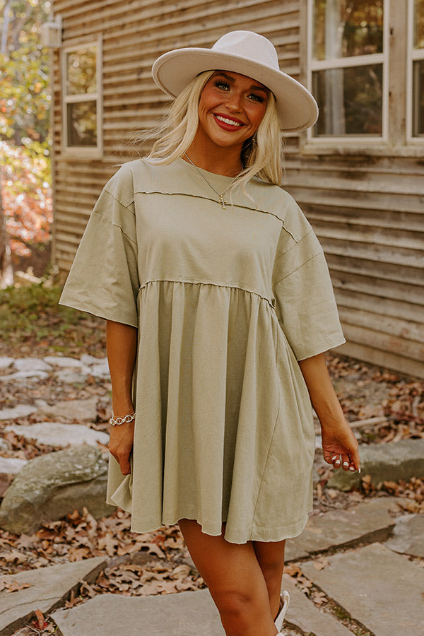 Lovely Tokens Mini Tunic Dress In Sage