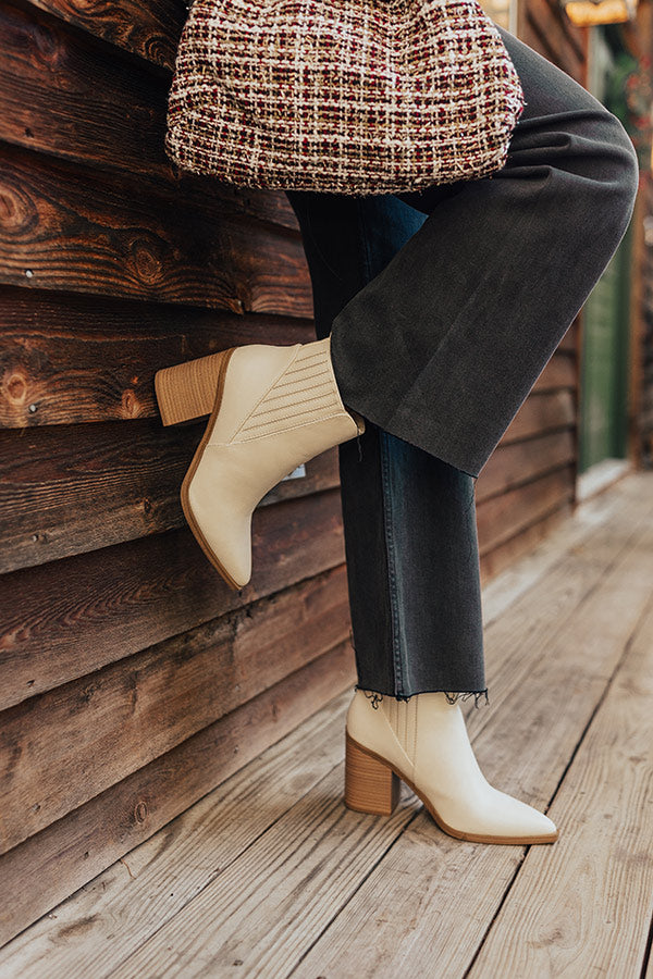 The Benett Faux Leather Bootie in Cream