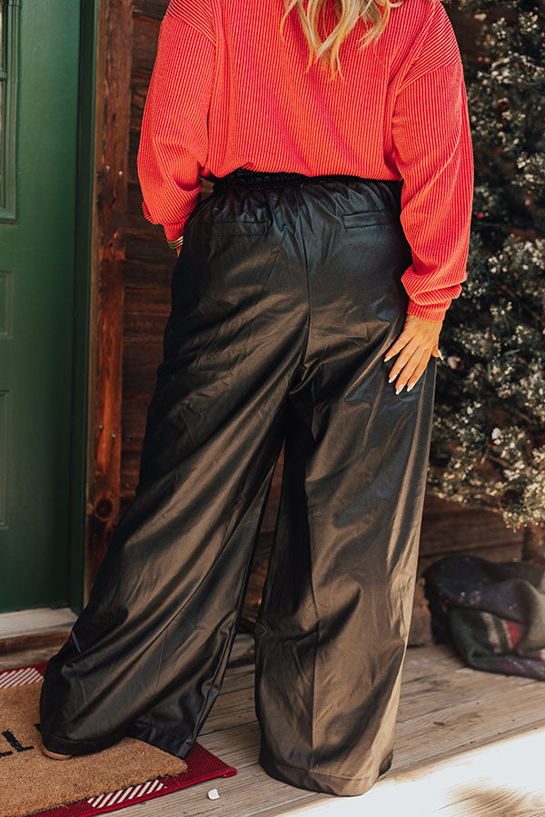 The Sawyer High Waist Faux Leather Pants Curves 1XL / Black The Sawyer High Waist Faux Leather Pants Curves 1XL / Black