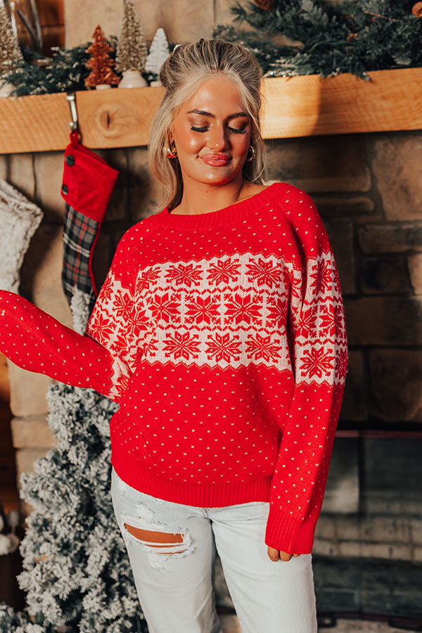 First Snow Feels Knit Sweater in Red