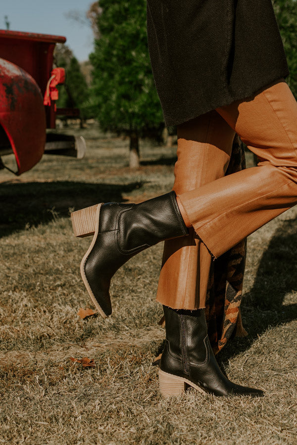 The Issey Faux Leather Boot In Black