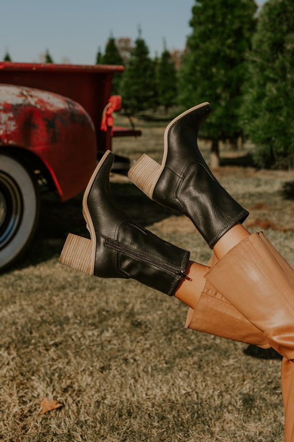 The Issey Faux Leather Boot In Black