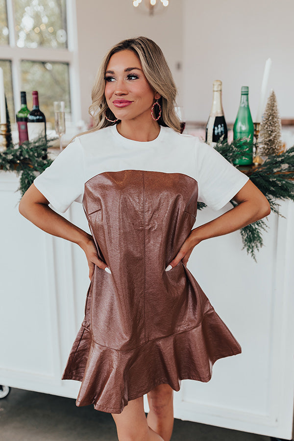 Dare To Dream Faux Leather Mini Dress In Brown – Impressions Online Boutique Dare To Dream Faux Leather Mini Dress In Brown – Impressions Online Boutique