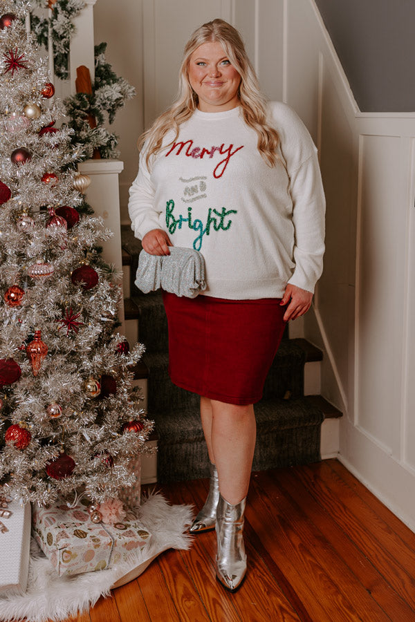 Merry And Bright Tinsel Sweater Curves
