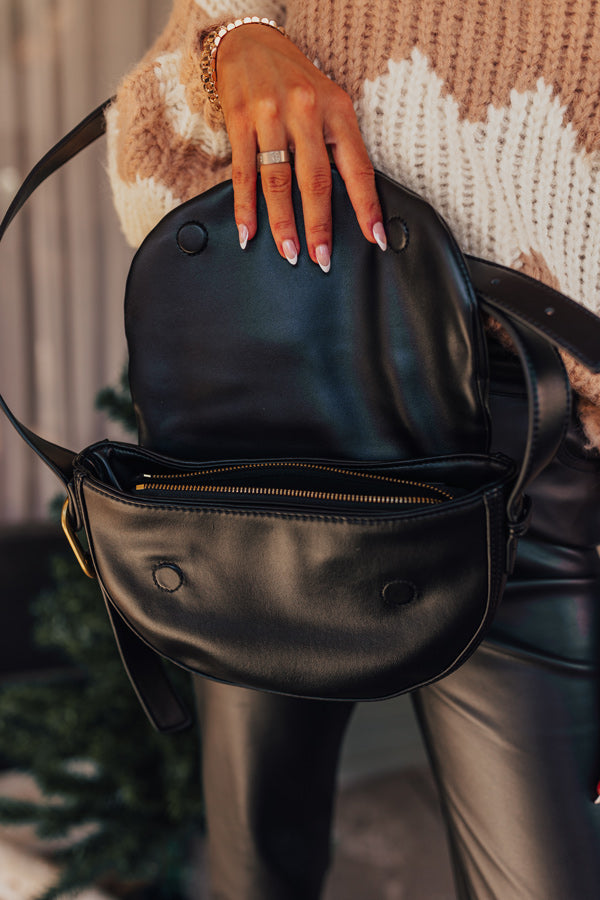 Early Start Faux Leather Crossbody In Black