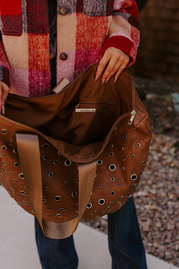 The Bristol Faux Leather Tote In Brown