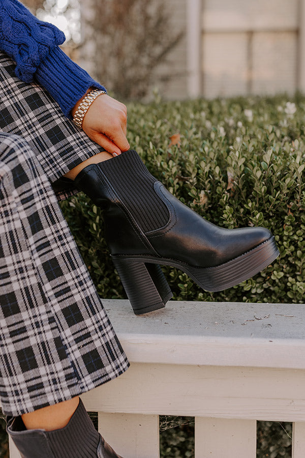 The Grover Faux Leather Boot In Black