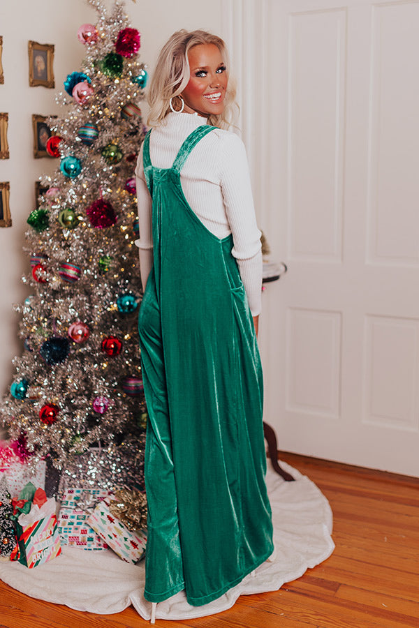 Evergreen State Of Mind Velvet Jumpsuit In Green XL / Green Evergreen State Of Mind Velvet Jumpsuit In Green XL / Green