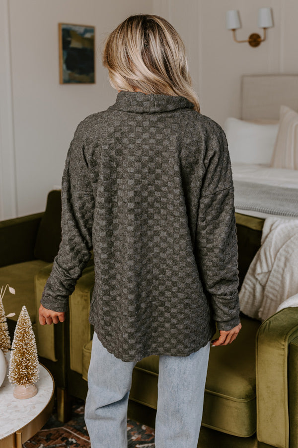 Whispering Winds Sweater Top in Charcoal   