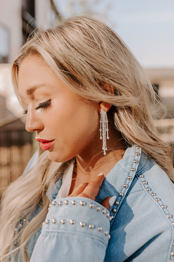 Fizzy Feels Rhinestone Earrings in Silver