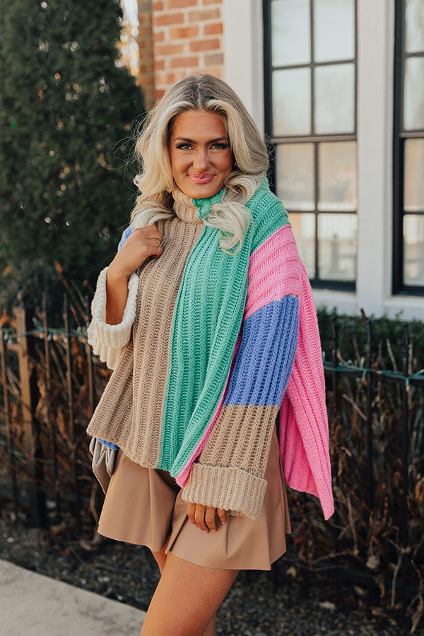 Whistling Woods Colorblock Knit Sweater Image - 2