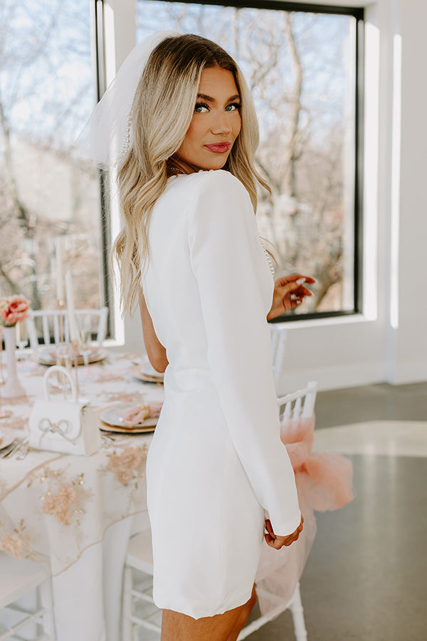 Shimmering Twilight Embellished Mini Dress in White S / White Shimmering Twilight Embellished Mini Dress in White S / White