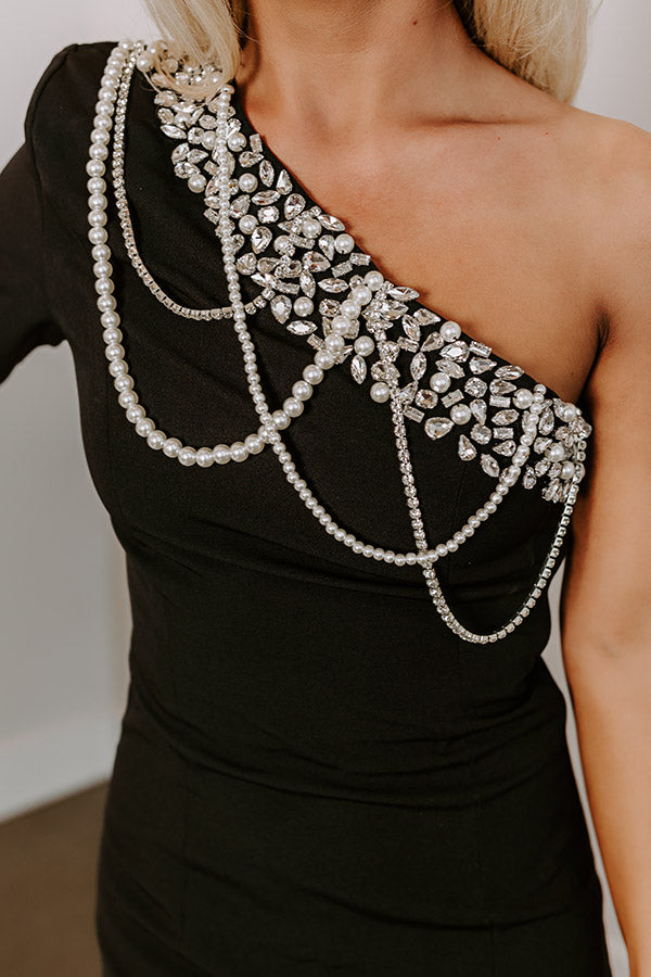 Shimmering Twilight Embellished Mini Dress in Black M / Black Shimmering Twilight Embellished Mini Dress in Black M / Black