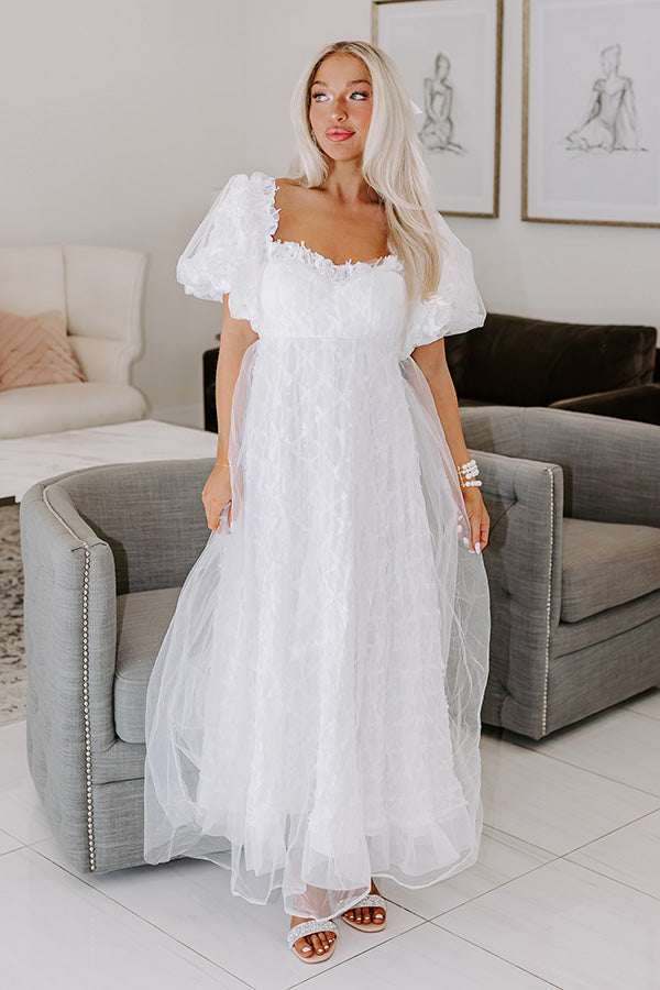tulle midi white dress Confte
